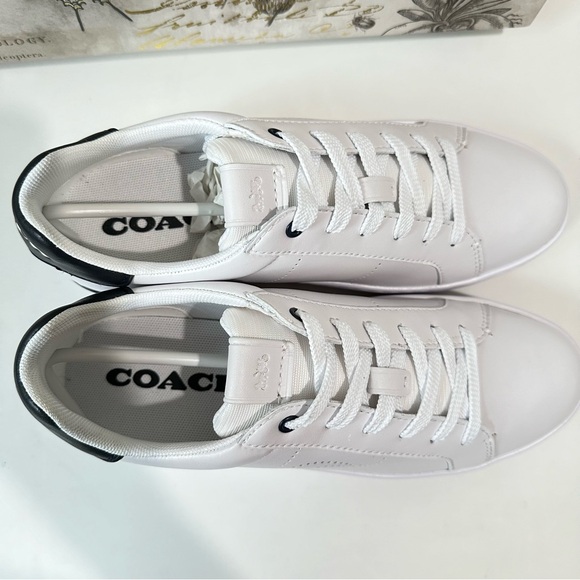 Coach Lowline Low Top Sneaker White with Blue Size 9 / 9.5 Style G5040 - Picture 6 of 15